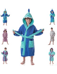 Albornoz Niños Infantil y Juvenil Adolescentes 100% Algodón Capucha y Bolsillos