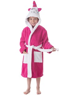 Albornoz Infantil Niña Algodón Natural 100% Capucha y Bolsillos Sleep Unicorn 2