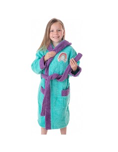 Albornoz Infantil Niña Algodón Natural 100% Capucha y Bolsillos You Are Rainbow